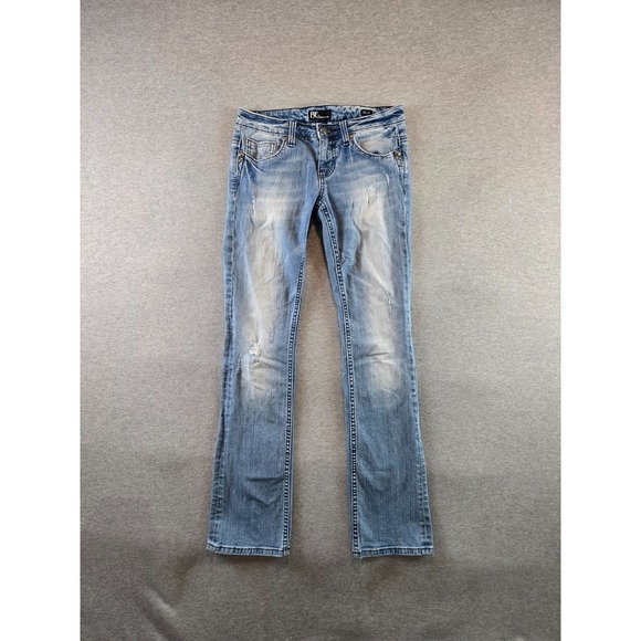ReRock For Express Jeans Womens 26 28x32 Boot Distressed Stretch Low Rise - Picture 1 of 16